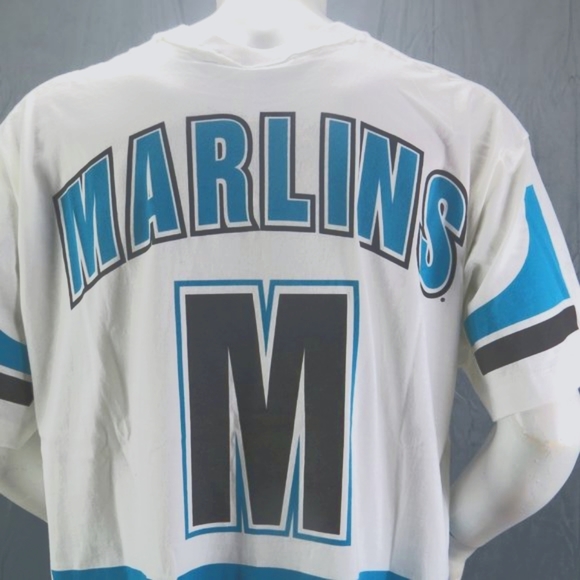Florida Marlins Shirt (VTG) - Big Logo Print by Pro Player - Men's XL (NWT) - Picture 7 of 11